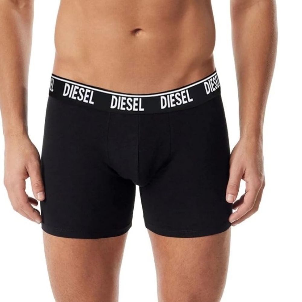 Diesel Men's Cotton Black Briefs Logo Waistband New L